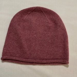 100% cashmere mauve tone skull cap beanie - women’s